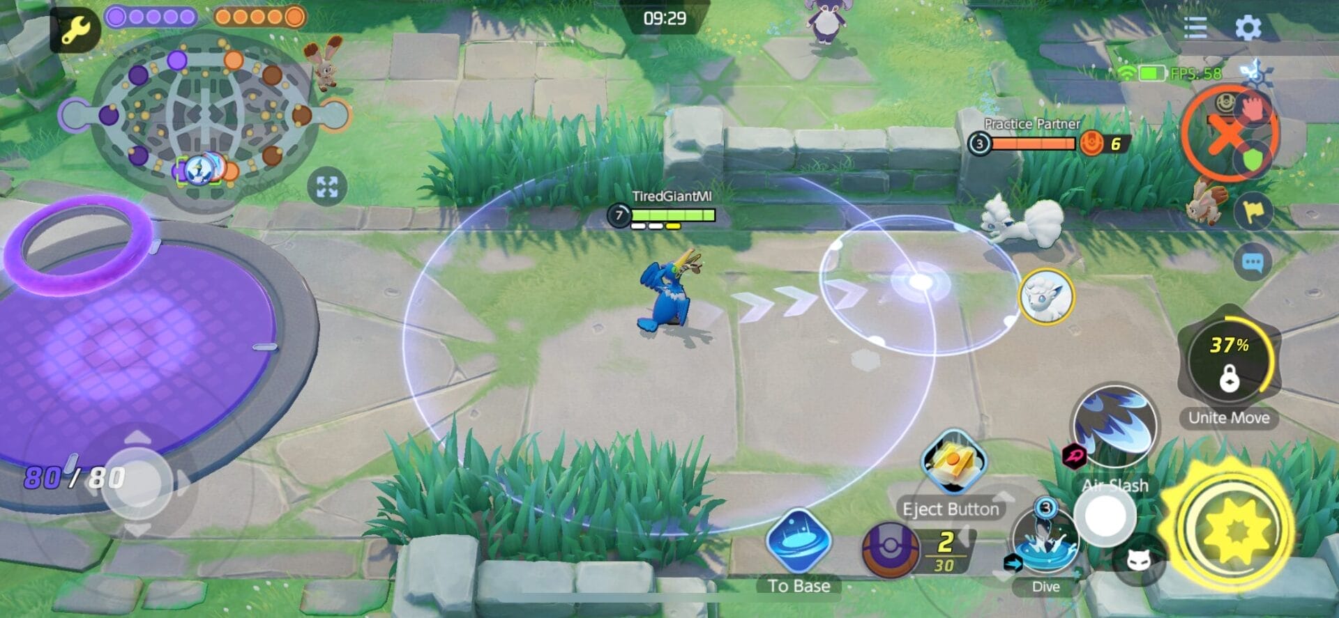 image of cramorant about to use his dive move towards a Vulpix.